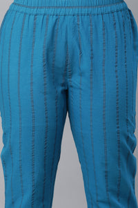 Blue Stripe Kurta &amp; Trouser Co-ord Set