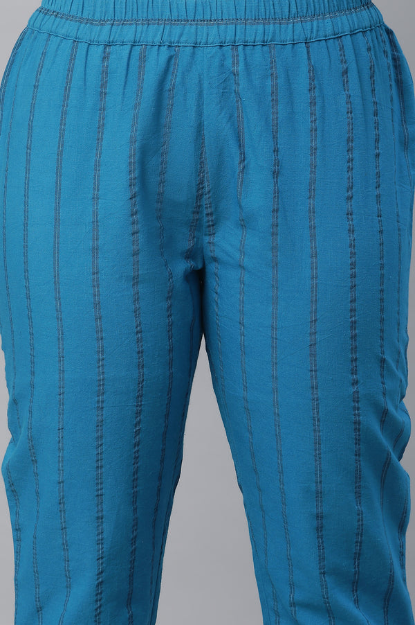 Blue Stripe Kurta & Trouser Co-ord Set