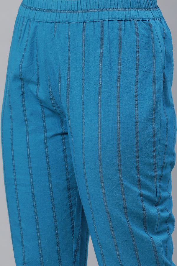 Blue Stripe Kurta & Trouser Co-ord Set