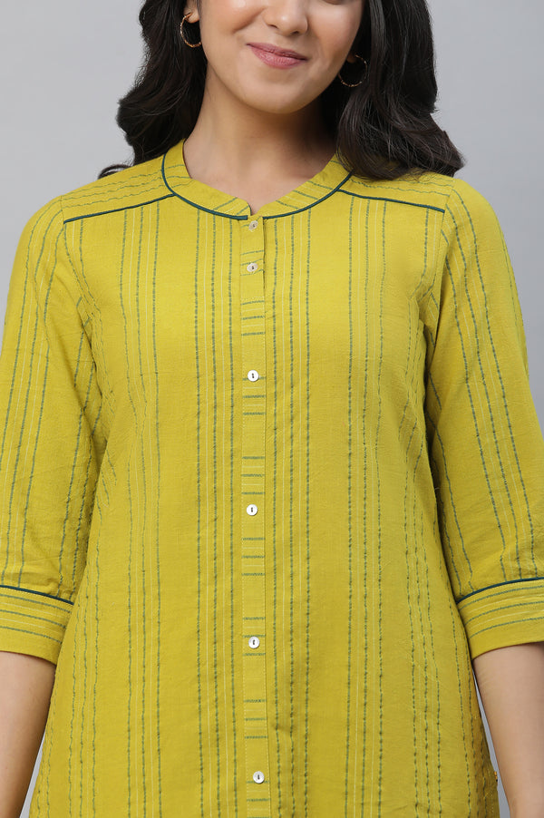 Green Stripe Kurta & Trouser Co-ord Set