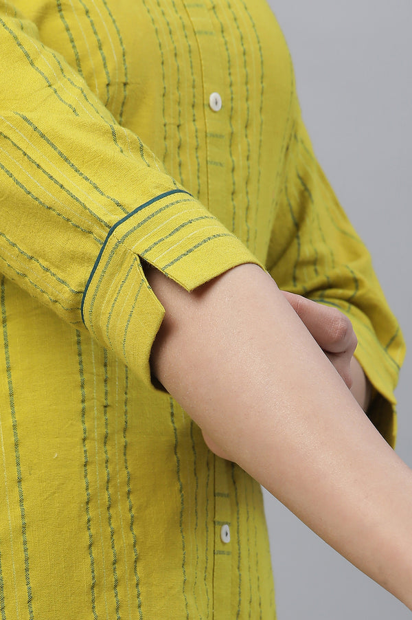 Green Stripe Kurta & Trouser Co-ord Set