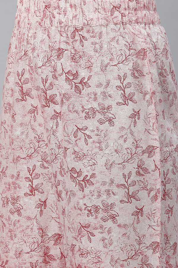 Red Floral Printed Kurta, Pants & Dupatta Set