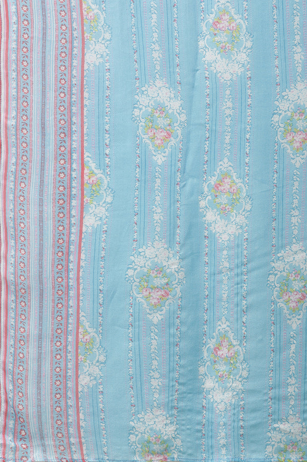 Pink Embroidered Kurta, Narrow Palazzo and Dupatta Set