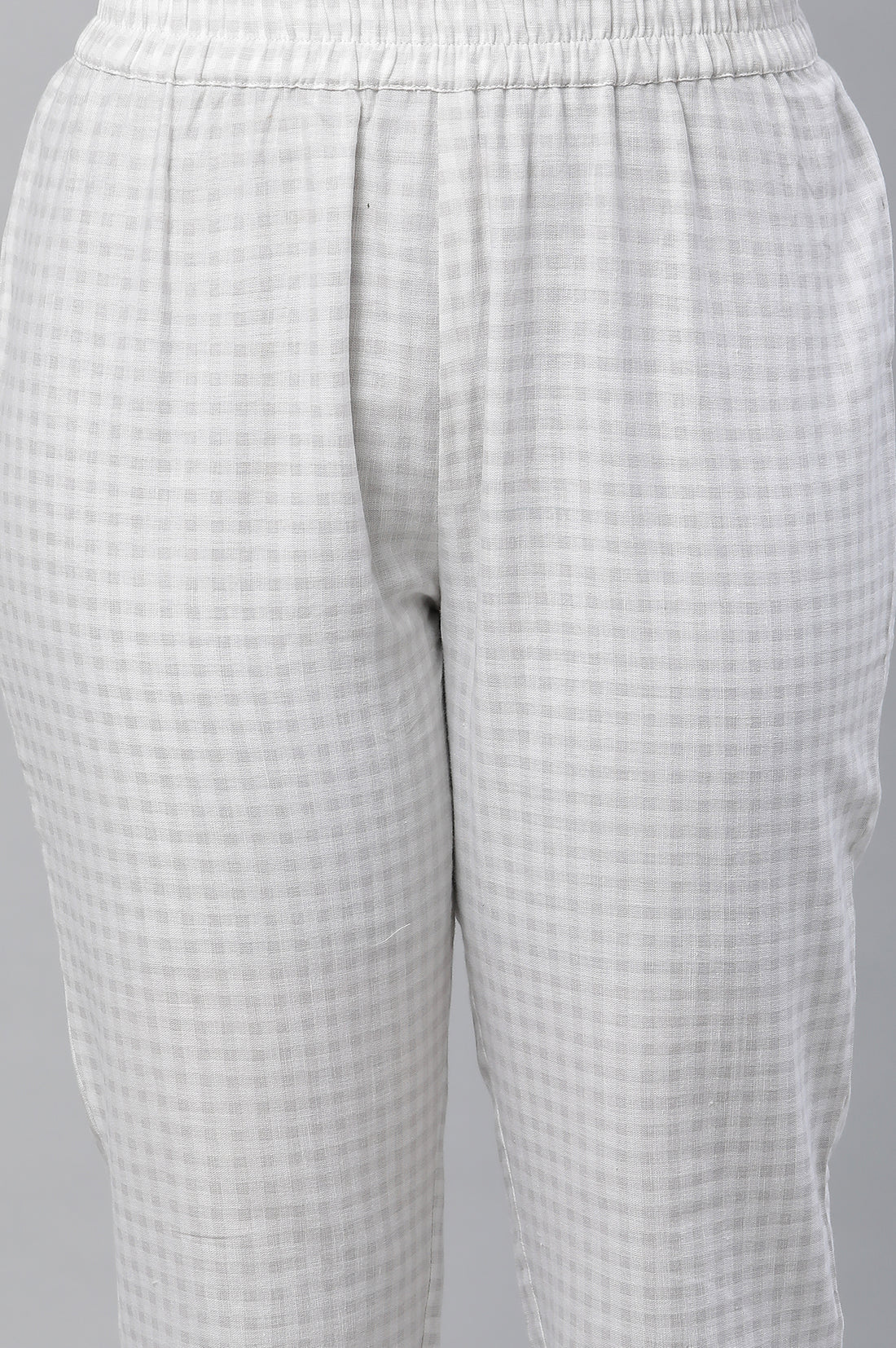 White Seer Sucker Kurta and Pants Co-ord Set