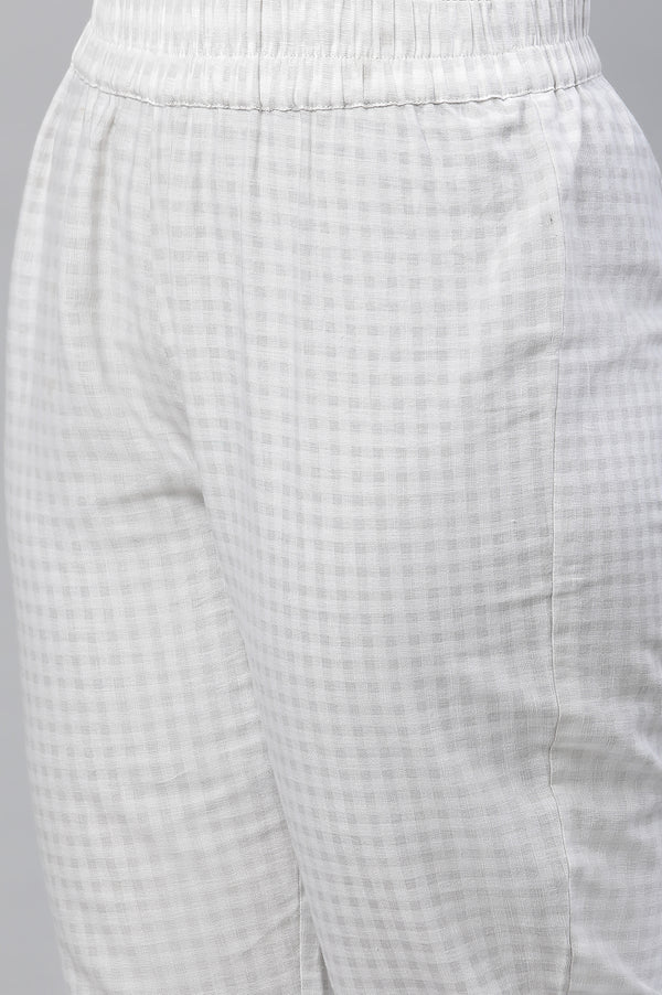 White Seer Sucker Kurta and Pants Co-ord Set