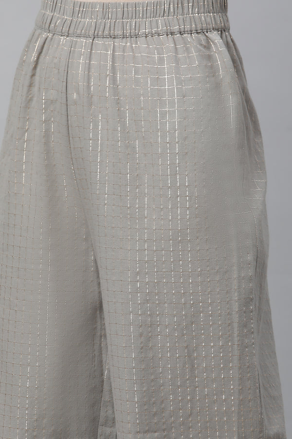 Grey Embellished Kurta, Pants & Dupatta