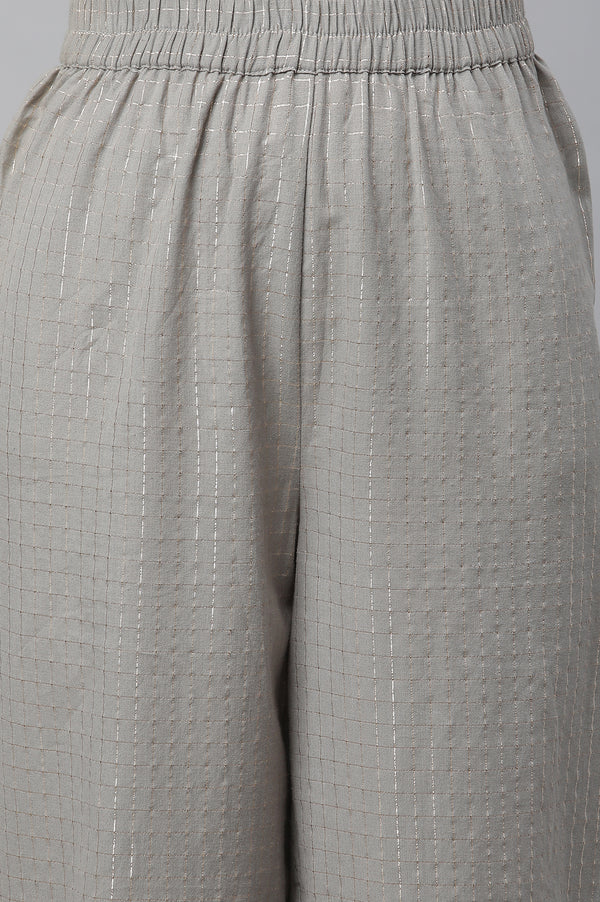 Grey Embellished Kurta, Pants & Dupatta