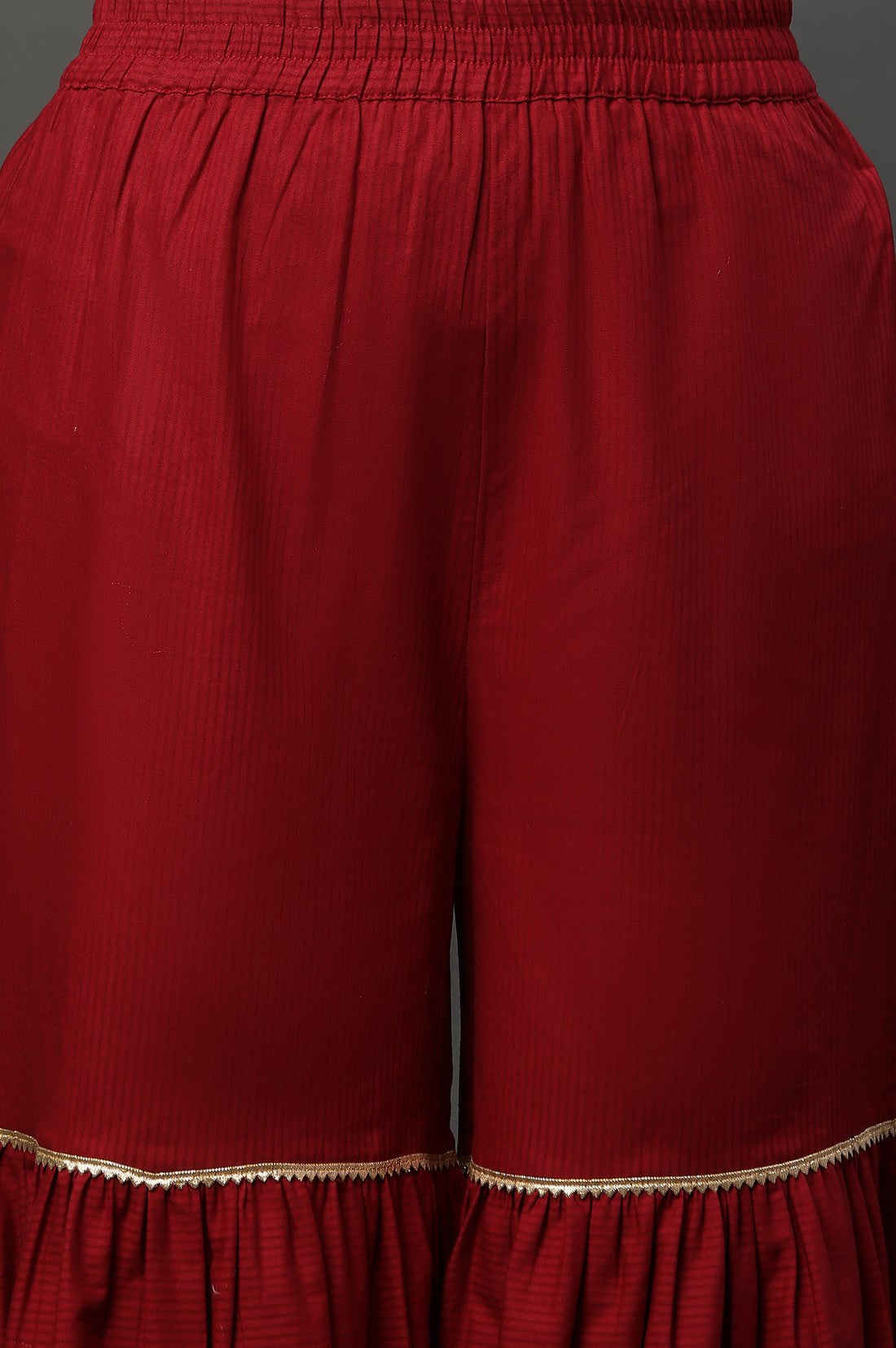 Red Embellished Short Kurta Sharara and Dupatta Set