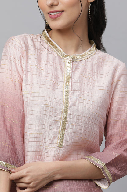 Pink Ombrey Kurta and Trouser Set