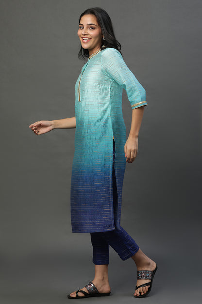 Green Ombre Kurta and Trouser Set