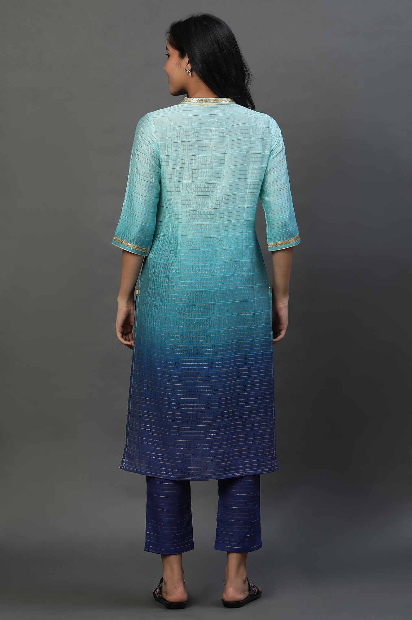 Green Ombre Kurta and Trouser Set