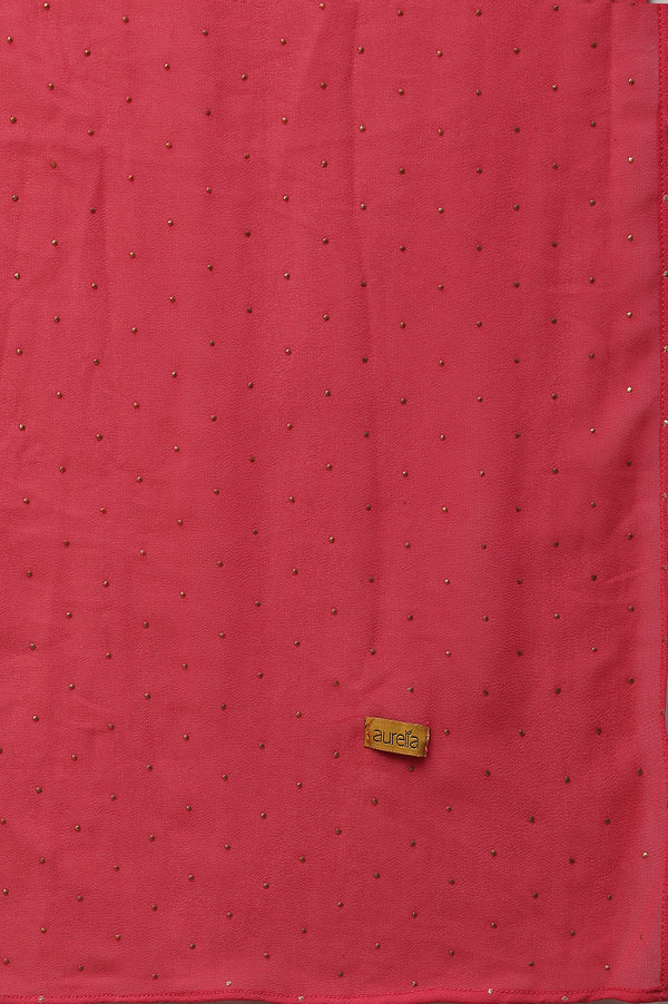 Pink Floral Printed Anarkali Dress with Choker Dupatta