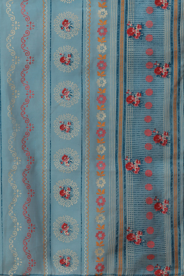 Pink Printed Anarkali Kurta, Tights and Dupatta