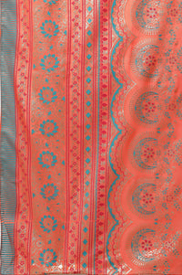 Red Printed Festive Kurta, Skirt and Dupatta Set