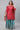 Red Printed Festive Kurta, Skirt and Dupatta Set