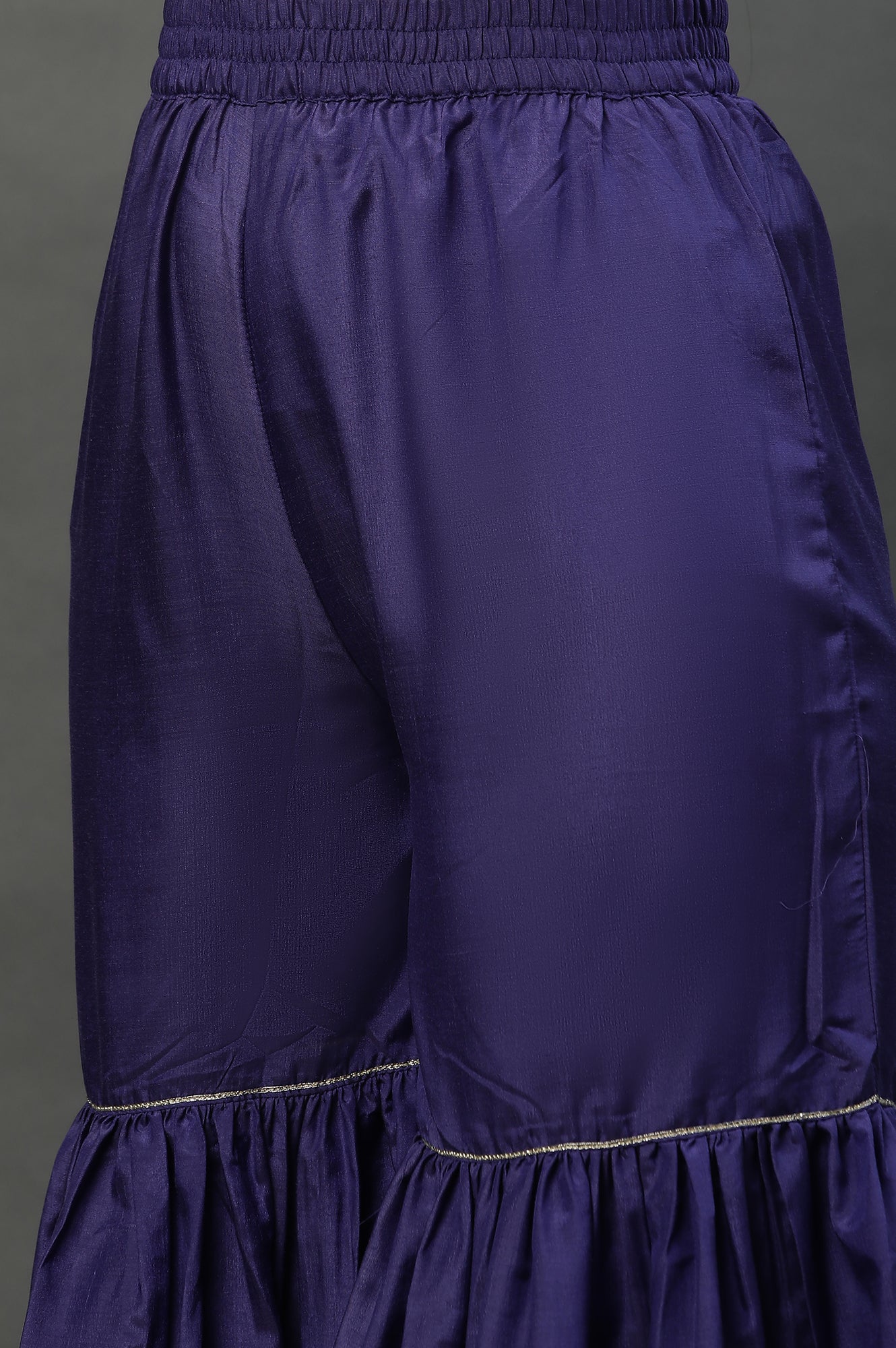 Purple Ombre Festive Short Kurta, Sharara and Dupatta Set