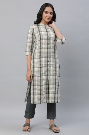 Green Seer Sucker Kurta and Trouser Set