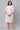 White and Peach Dobby Kurta and Trouser Set