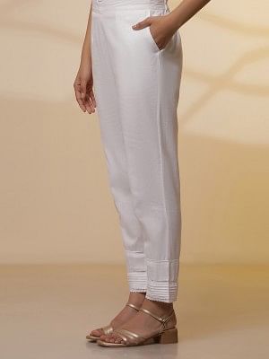 Green Lurex Straight Kurta and Pants Set