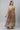 Browm Printed and Embellished Festive Flared Dress