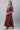 Maroon Embellished Festive Jumpsuit with Attached Sheer Layer