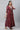 Maroon Embellished Festive Jumpsuit with Attached Sheer Layer