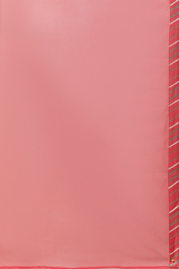 Red Asymmetrical Kurta, Trousers and Dupatta Set