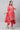 Red Asymmetrical Kurta, Trousers and Dupatta Set