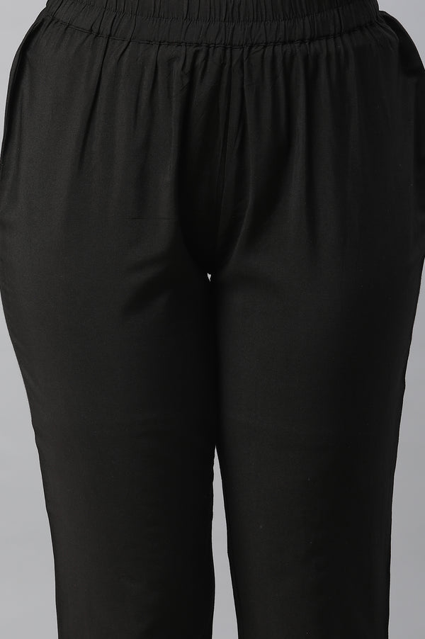 Black Zari Embellished Kurta Pants Dupatta Set