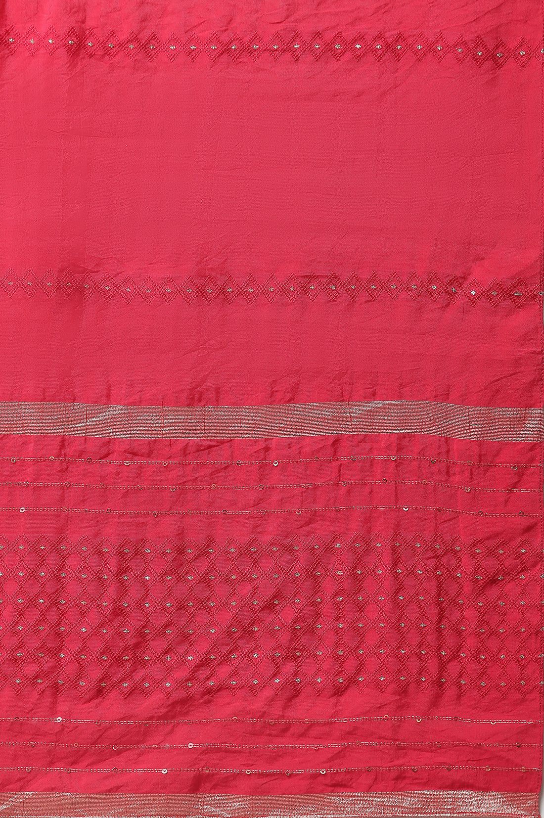 Purple Embellished Long Kurta, Tights and Pink Dupatta Set