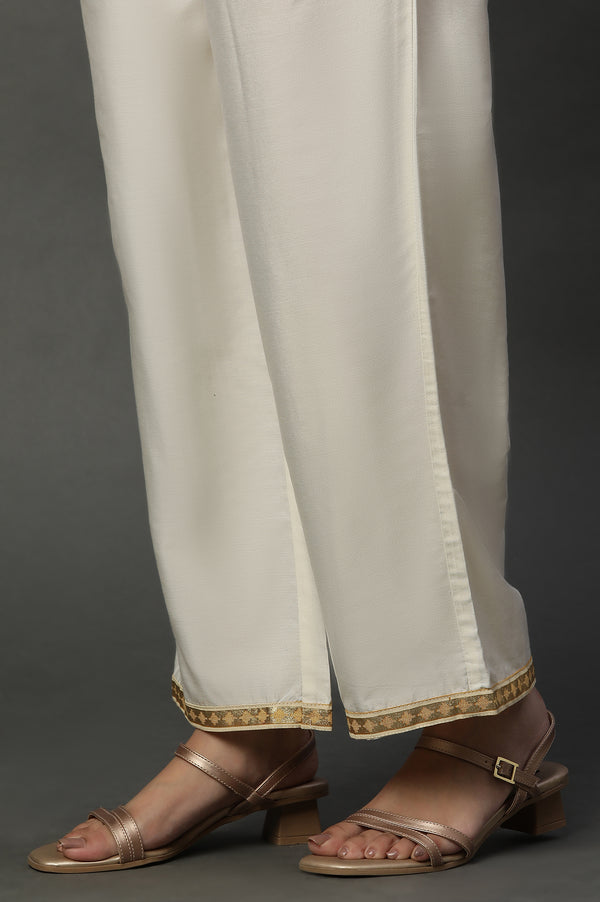 Yellow Foil Printed Embroidered Straight Kurta Pants and Dupatta Set