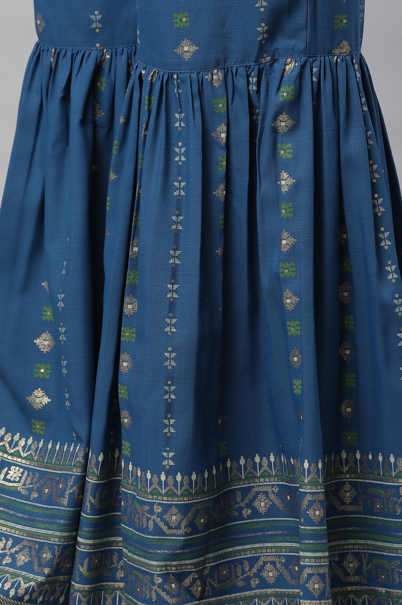 Blue Embellished Short Kurta, Sharara and Dupatta Set