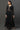 Black Sheer Embroidered High-Slit Kurta, Skirt and Choker Dupatta Set