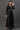 Black Sheer Embroidered High-Slit Kurta, Skirt and Choker Dupatta Set