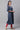Blue Printed Flared Kurta, Tights and Dupatta Set