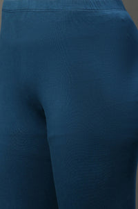 Blue Knitted Skin Fit Tights