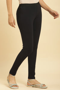 Black Solid Skinny Rayon Legging