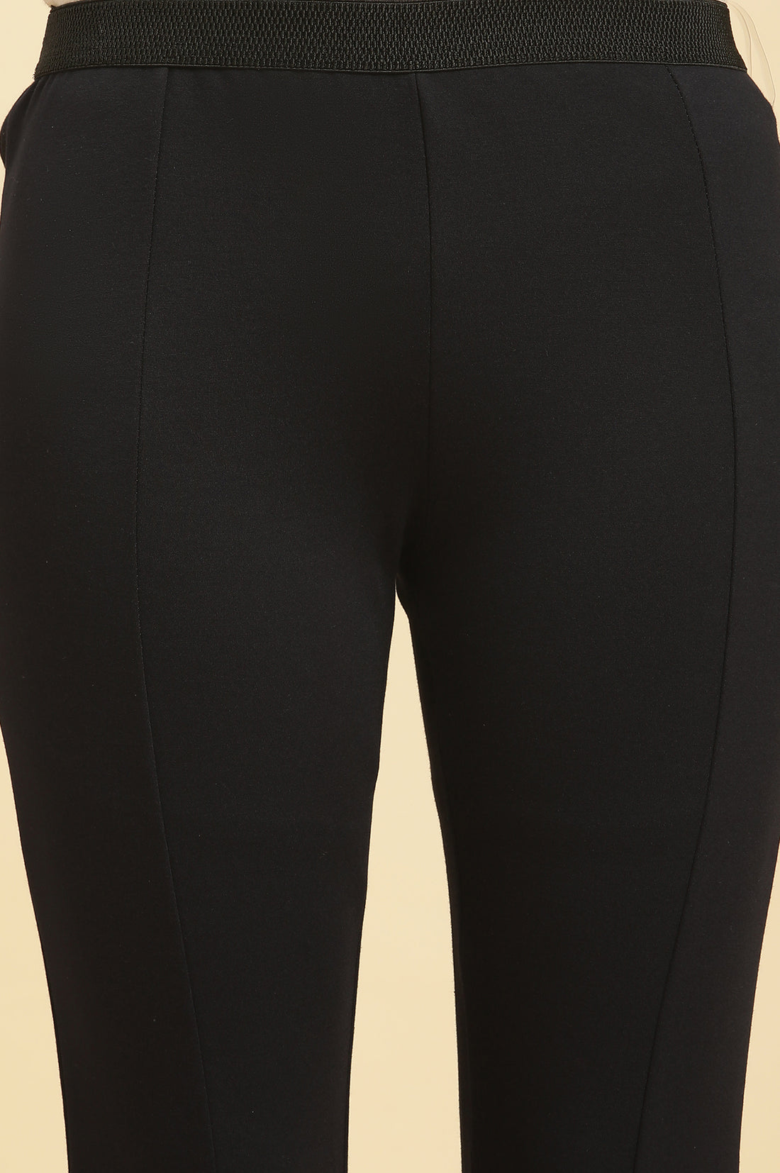 Black Solid Skinny Rayon Legging