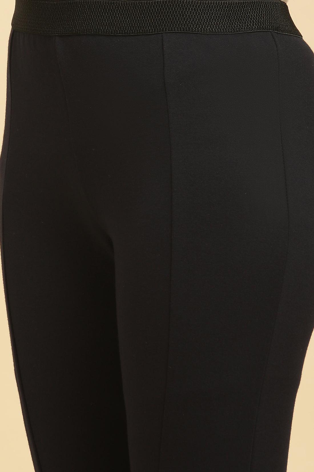Black Solid Skinny Rayon Legging