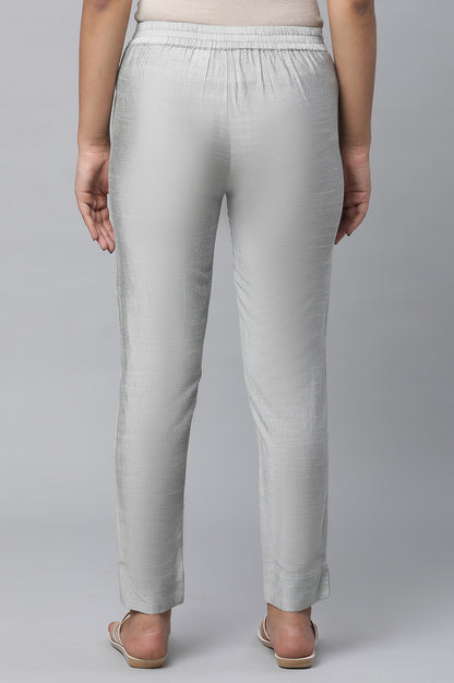 Silver Solid Trousers