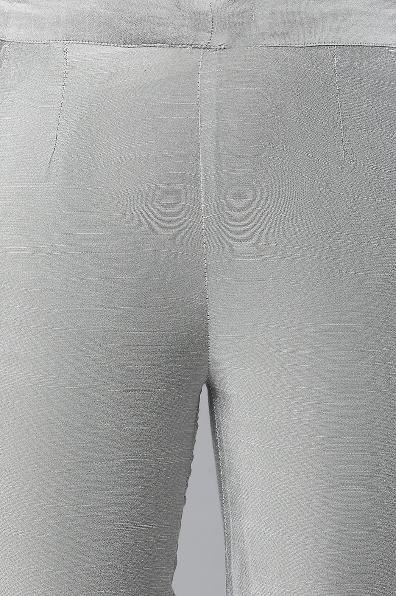 Silver Solid Trousers