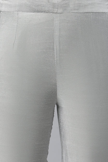 Silver Solid Trousers