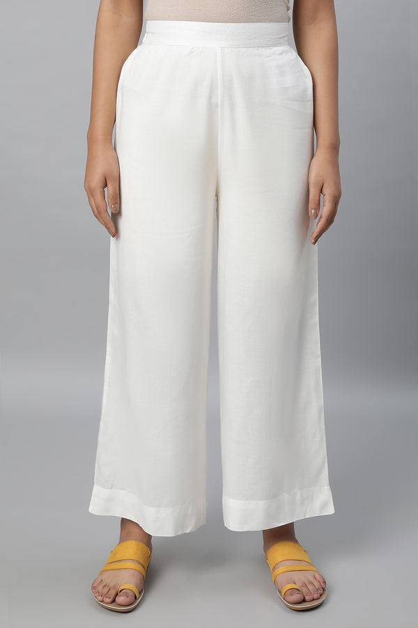 Off-White Straight Liva Palazzos for Women