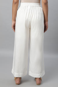 Off White Straight Liva Women Palazzos