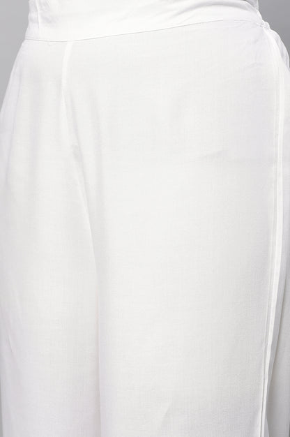 White Straight Liva Women Palazzos