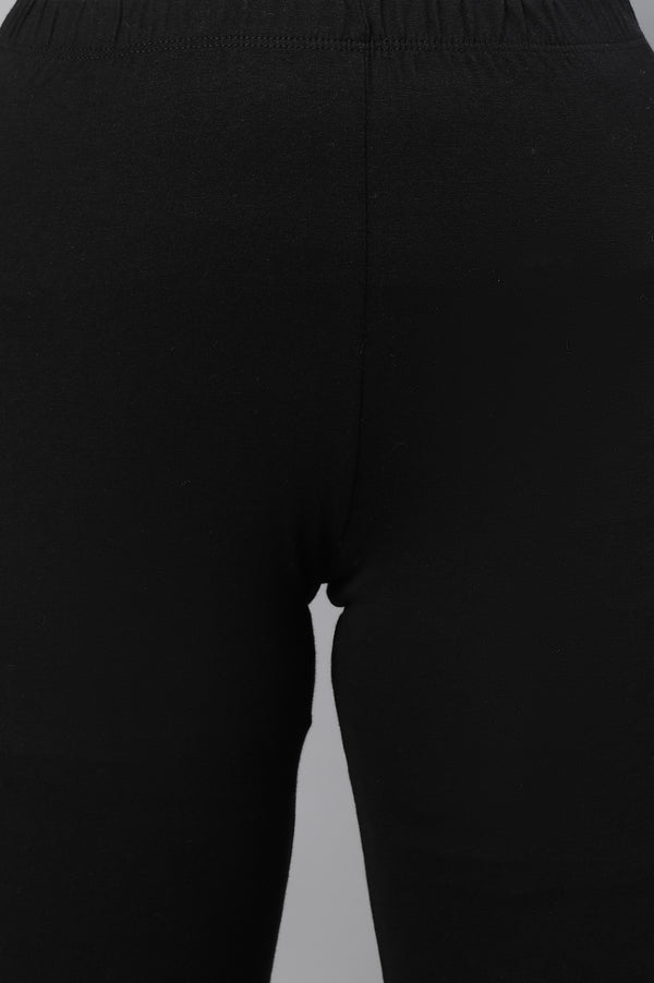 Black Cotton Lycra Churidar