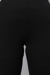 Black Solid Skinny Cotton Churidar