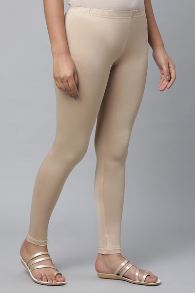 Almond Gold Printed Tights