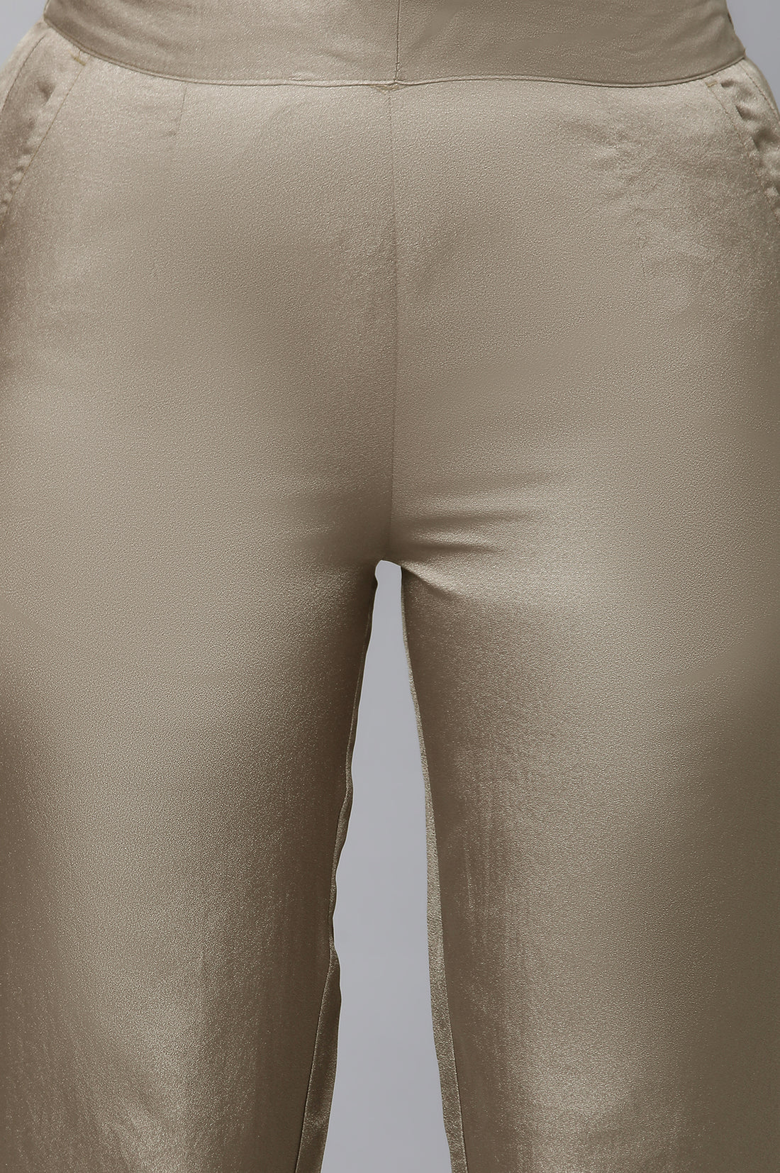 Green Solid Trouser Pants in Korean Silk