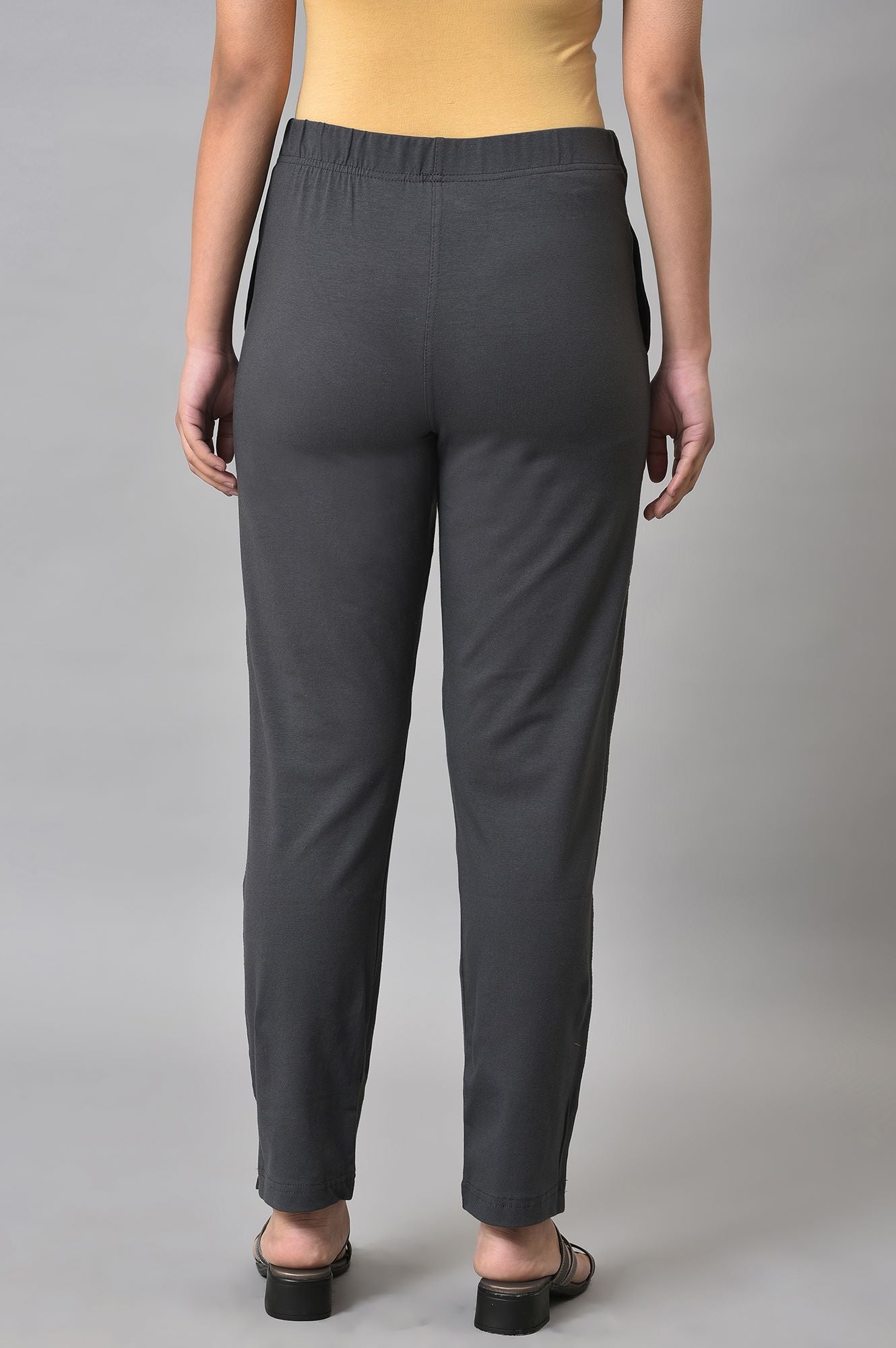 Grey Cotton Jersey Pants